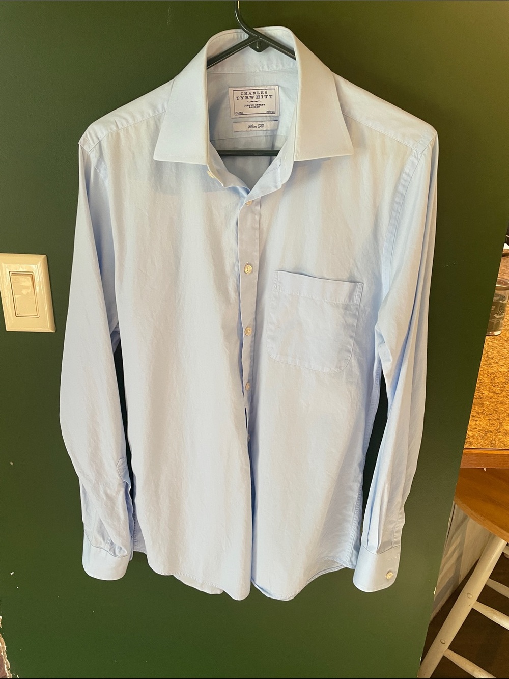 Charles Tyrwhitt Pale Blue Men's Dress Shirt Size 15.5-35